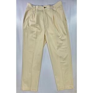 Tommy Hilfiger 100% Cotton Pleated Chinos Yellow Mens 33/30